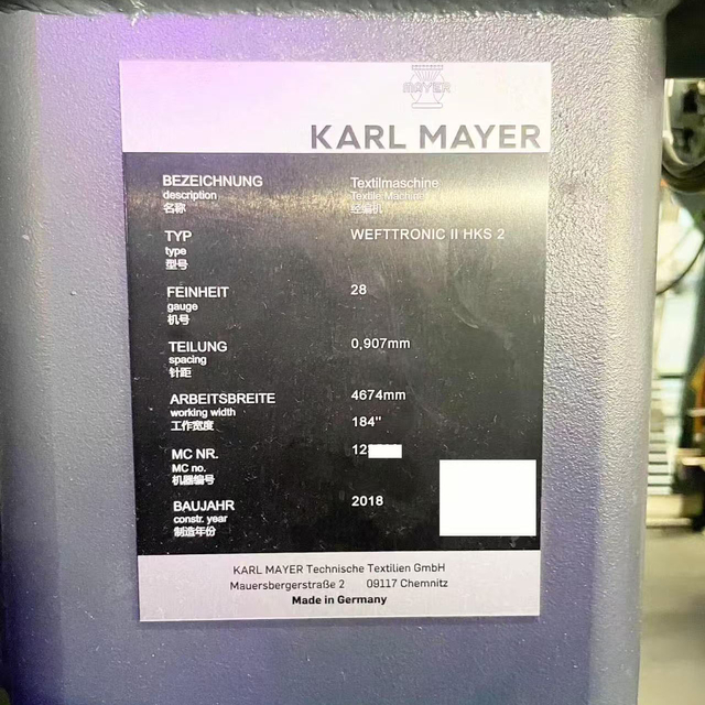 Second-hand Karl Mayer HKS2