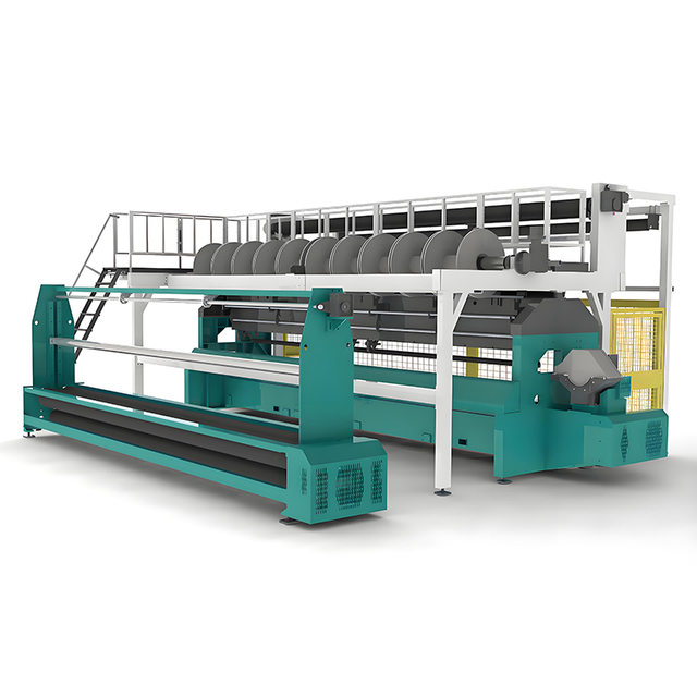 Full width interlining warp knitting machine